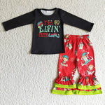 SALE GLP0155 Christmas I'M So ELFIN CUTE Red Black Girl's Set