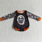 Halloween Bull Stripe Baby Bubble Girl's Romper