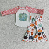 Fall Pumpkin Pink Dots Girl's Set