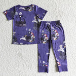 Halloween Cartoon Purple Boy's Set Pajamas