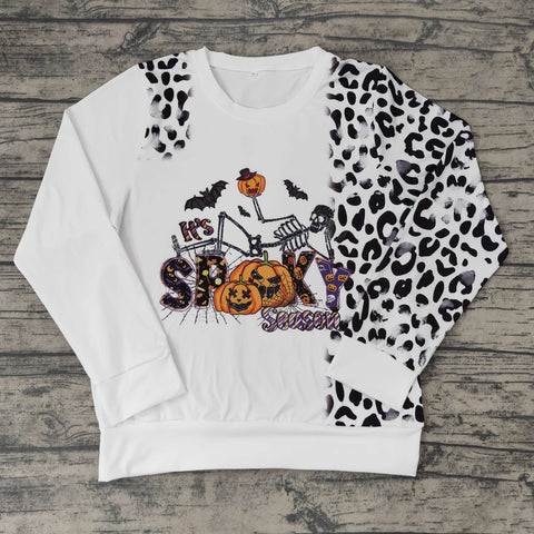 BT0064 Adult's Mommy SPOOKY Halloween Leopard Shirt Top