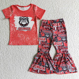 GSPO0188 New G Dog Red Football Team Animal Girl's Set