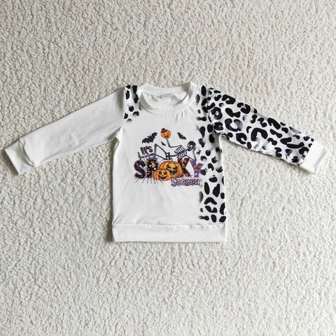 SPOOKY Halloween Leopard Boy's Girl's Shirt Top