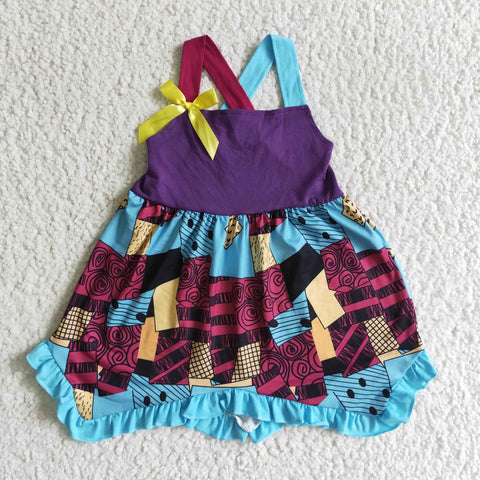 SR0083 New Design Halloween Patch Girl's Dress
