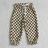 New Cotton Khaki Plaid Casual Trousers Pants