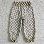 New Cotton Khaki Plaid Casual Trousers Pants