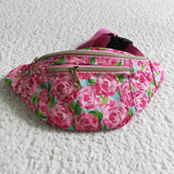 Fashion Pink Flower Fanny pack Bag