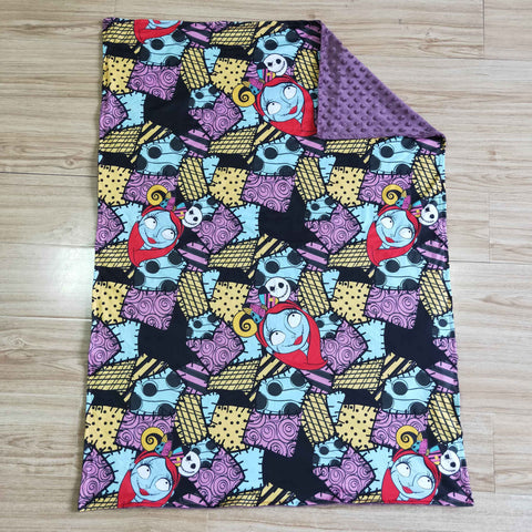 Halloween Purple Skull Black Baby Blanket