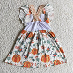 Pumpkin Fall Orange Lace Pockets Girl's Dress