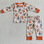 Christmas Orange Santa Cactus Boy's Matching Clothes