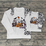 BT0064 Adult's Mommy SPOOKY Halloween Leopard Shirt Top