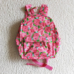 BA0022 Fashion Pink Flower Backpack Bag