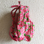 BA0022 Fashion Pink Flower Backpack Bag