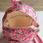 BA0022 Fashion Pink Flower Backpack Bag