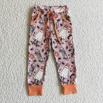 New Halloween Ghost Star Orange Casual Trousers Pants