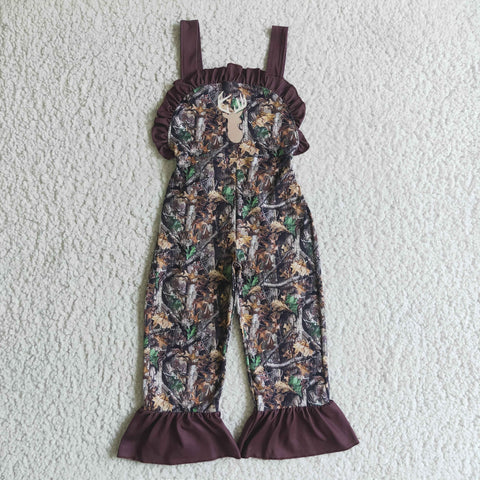 SR0098 Boutique Deer Camo Brown Hunting Girl's Jumpsuit