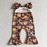 Hello Pumpkin Flower Baby Cute Girl's Romper