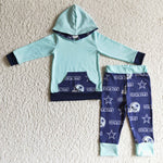 Cowboys Blue Grey Hoodie Boy's Set