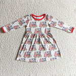 SALE GLD0110 THE SEASON Trees Red Girl's Dress