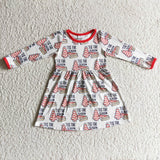 SALE GLD0110 THE SEASON Trees Red Girl's Dress