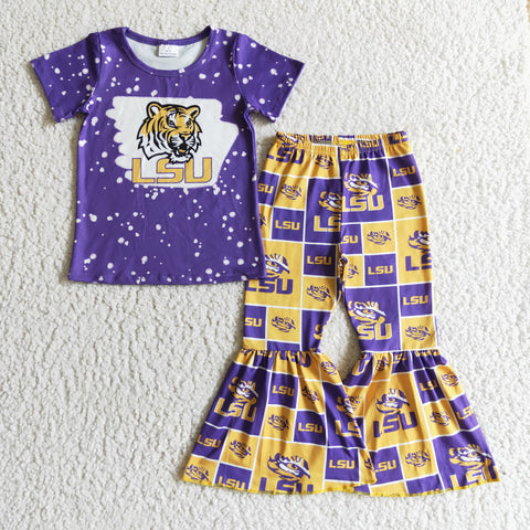 LSU Tiger Football Team Purple Girl's Set