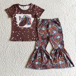 SALE GSPO0212  Football Season Brown Girl's Set