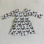 SALE GLD0051 Halloween Bat Leopard Cute Girl's Dress
