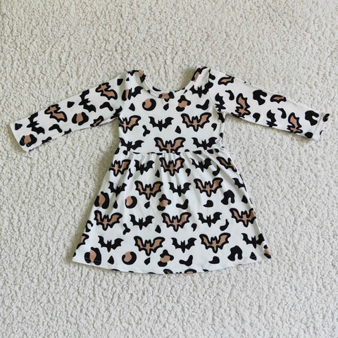 SALE GLD0051 Halloween Bat Leopard Cute Girl's Dress