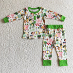 SALE BLP0077 Christmas Movie Green Boy's Set Pajamas