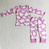 Halloween Ghost Purple Girl's Set Pajamas