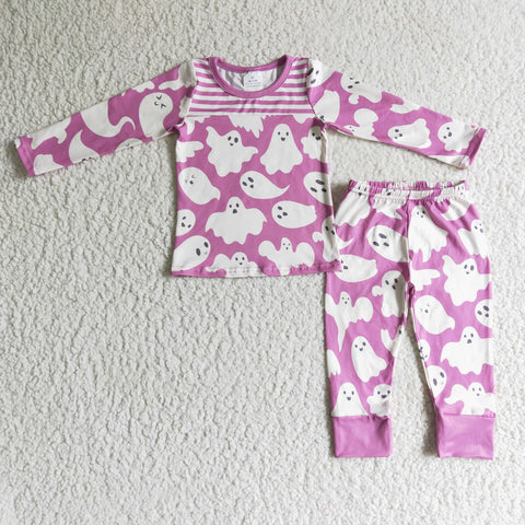 Halloween Ghost Purple Girl's Set Pajamas