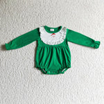 Christmas Santa Claus Green Baby Cute Girl's Romper