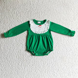 Christmas Santa Claus Green Baby Cute Girl's Romper