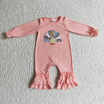 Thanksgiving Embroidered Turkey Pink Leopard Girl's Matching Clothes