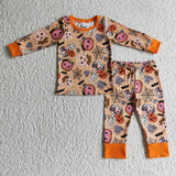 SALE 6 A10-5 Orange Cartoon Pumpkin Boy's Pajamas