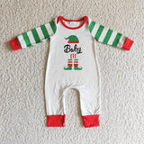 Christmas Baby Green Striped Baby Cute Boy's Romper