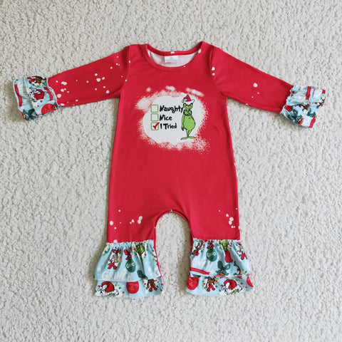 Christmas I Tried Red Baby Cute Girl's Romper