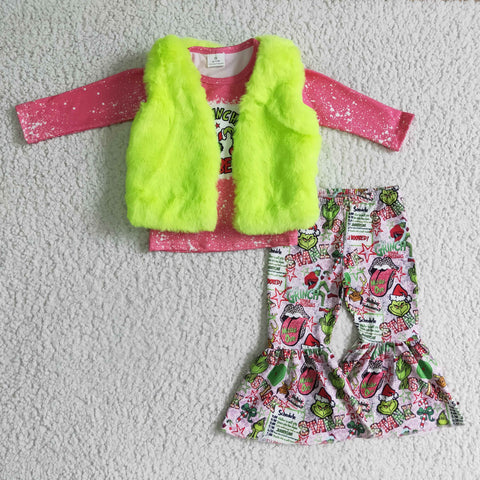 Boutique Christmas Pink Green 3 pcs Girl's Outfits