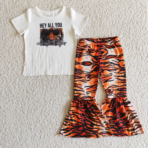 SALE B12-16 Hey All You Tiger Pattern With Tassel Set