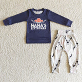 SALE BLP0118 MAMA'S LITTLE MAN Bull Skull Navy Blue Boy's Set