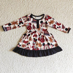 SALE GLD0124  Christmas Gingerbread Gift Black Cute Girl's Dress