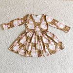 SALE 6 A7-13 Santa Claus Leopard Pink Brown Dress
