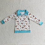 New Mallard Duck Cute Pullover With Zipper Boy's Shirt Top