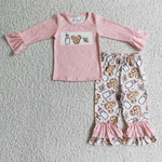 Christmas Cookie Milk Pink Girl's Set Pajamas