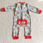 Christmas Santa Cookie Milk Zipper Romper Girl's Matching Clothes