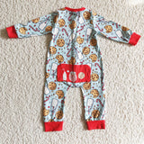 Christmas Santa Cookie Milk Zipper Romper Girl's Matching Clothes