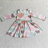 SALE 6 A1-5 Valentine's Day Love Pink Long Sleeves Baby Girl Dress