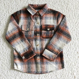 New Children's Plaid Flannel Shirt Orange Boy's Girl's Shirt