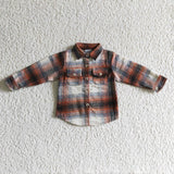 New Children's Plaid Flannel Shirt Orange Boy's Girl's Shirt