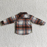 New Children's Plaid Flannel Shirt Orange Boy's Girl's Shirt